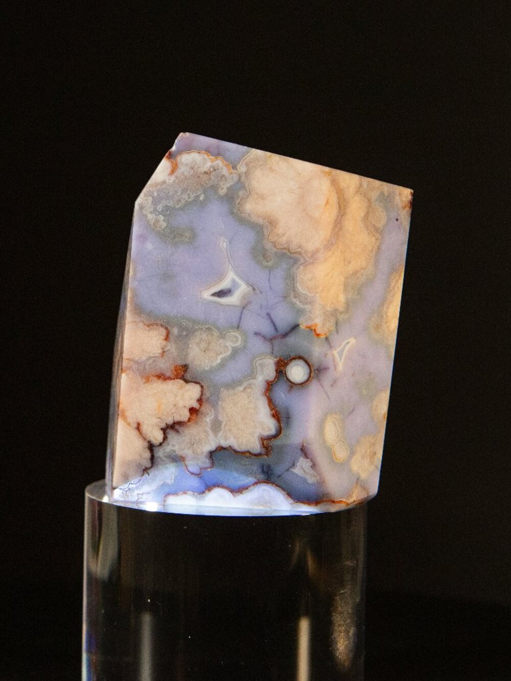 High Grade Thick Purple Flower Agate Freeform 178g - Natural Un-Dyed